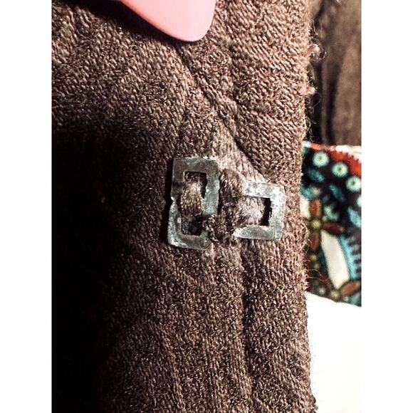 VTG Cache Brown Jacquard Short Sleeve Peplum Career Casual Jacket Size 12 - Picture 7 of 8